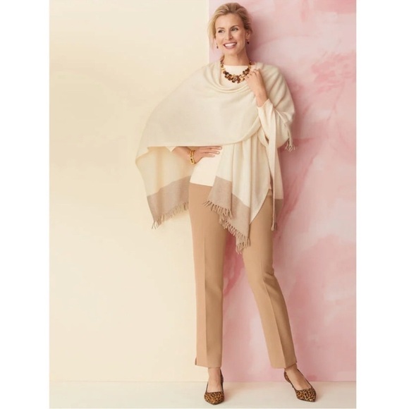 Talbots Hampshire Ankle Pant Straight Leg Dress Pants Tan 14 Nwt - Picture 3 of 11